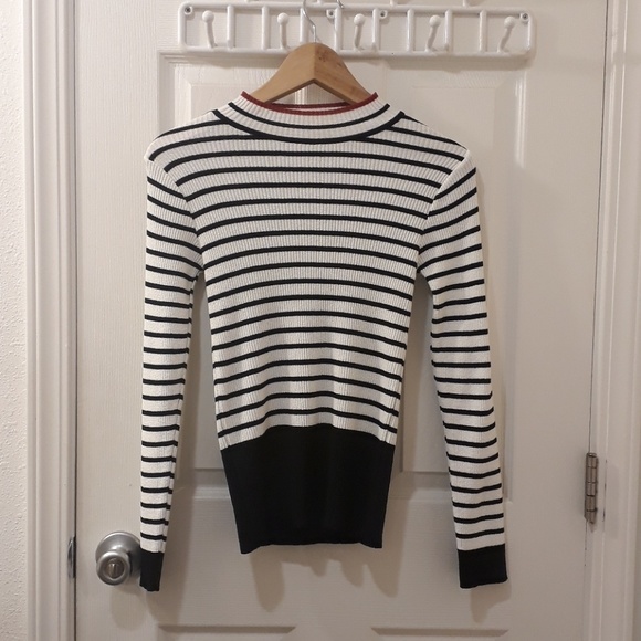 Striped ribbed sweater - Picture 1 of 3